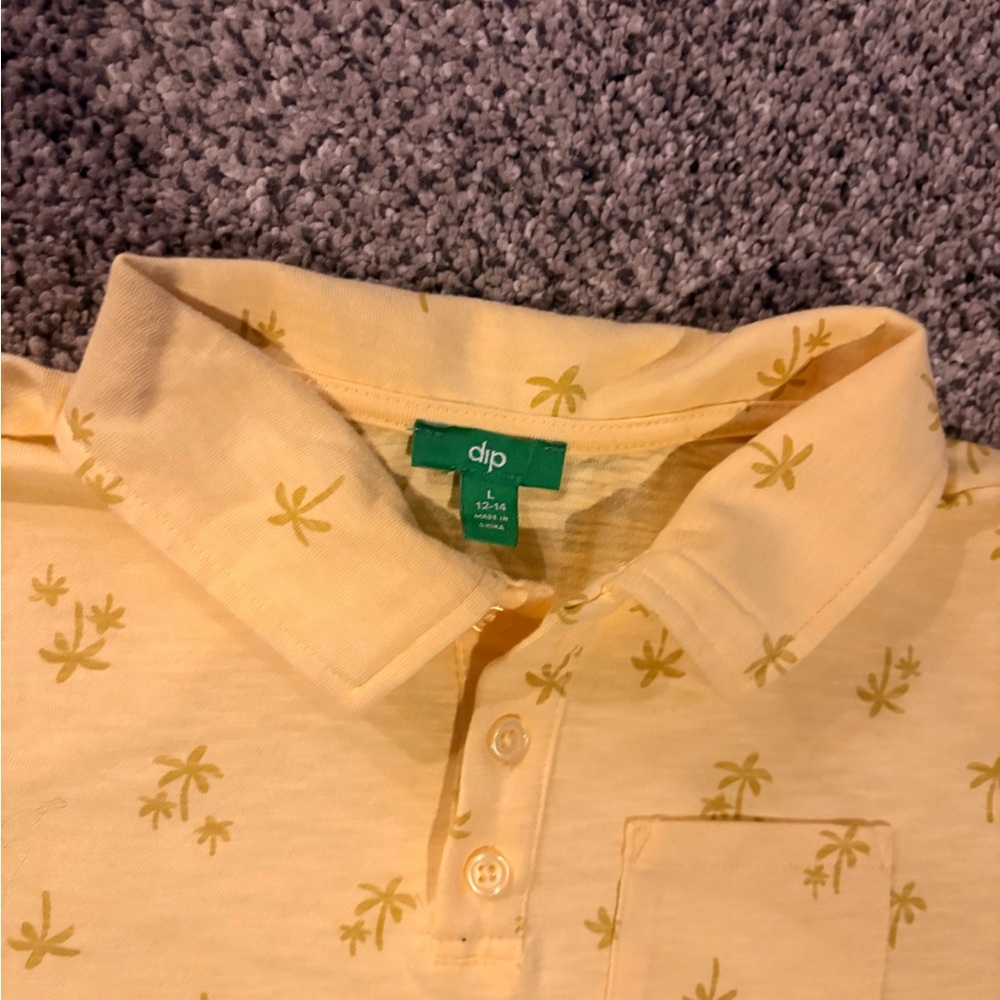 Yellow Palm Print Kids Shirt - Picture 4 of 4
